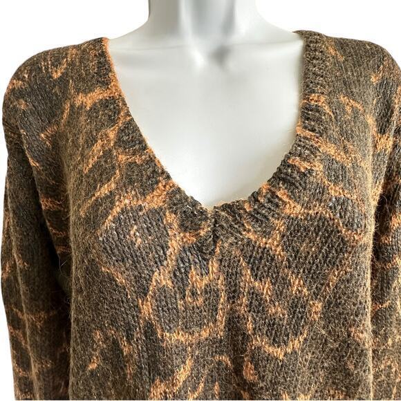 One Teaspoon M Big Cat animal print wool mohair blend Sweater - Picture 6 of 10
